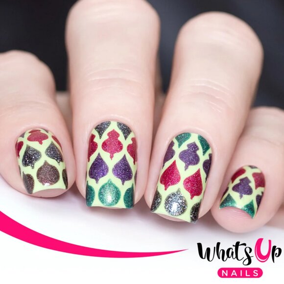 Whats Up Nails - Christmas Bulbs Stencils - Picture 2 of 6